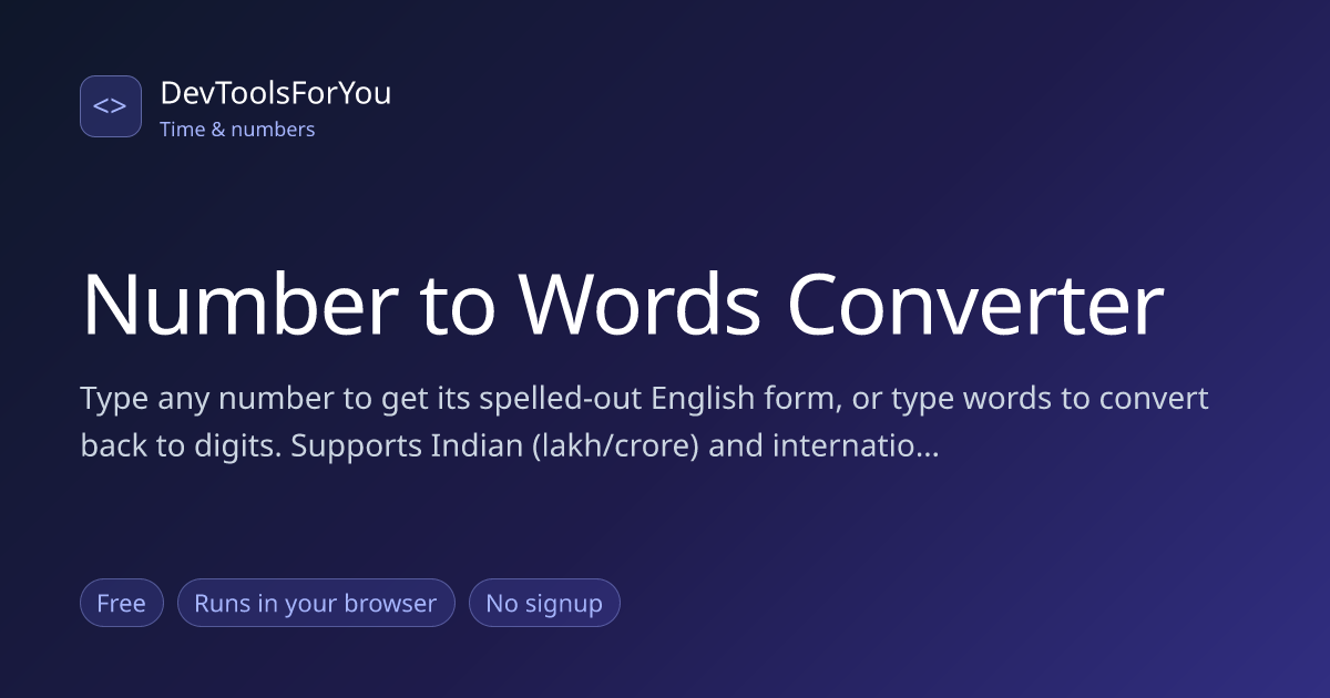 Number to Words Converter — Spell Any Number in English, Free ...