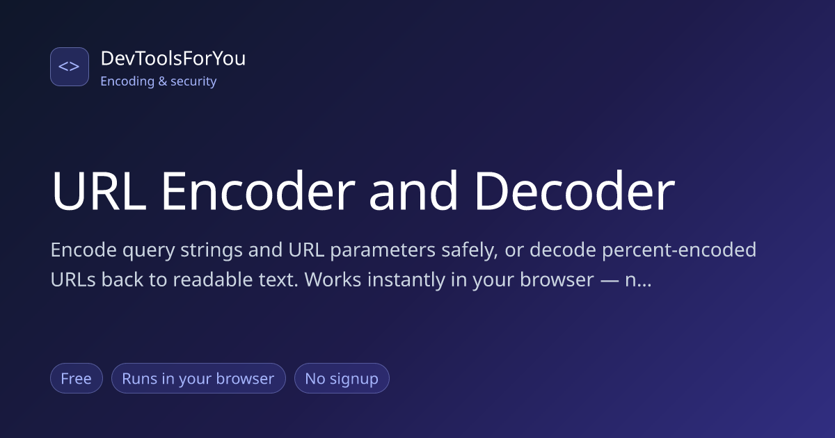 URL Encode & Decode Online — Query Strings, Free, No Install ...